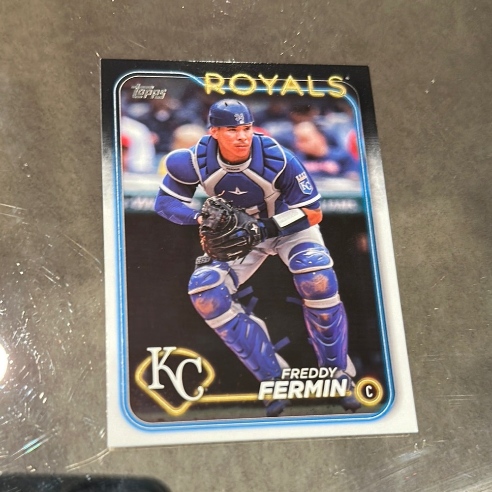 Topps Royals Card with Blue and White Gear